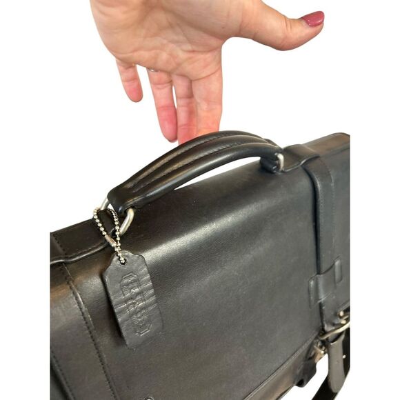 Vintage Coach Madison British Black Leather Briefcase Messenger Laptop Bag 5325 - Picture 5 of 16